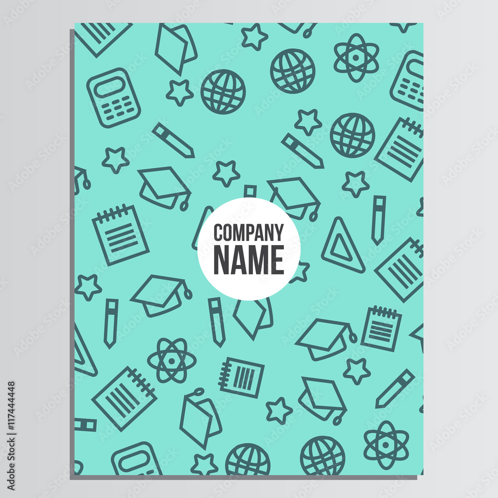 Cover Of Magazine with back to school pattern. Back to school br Cover Of Magazine with back to school pattern. Back to school br