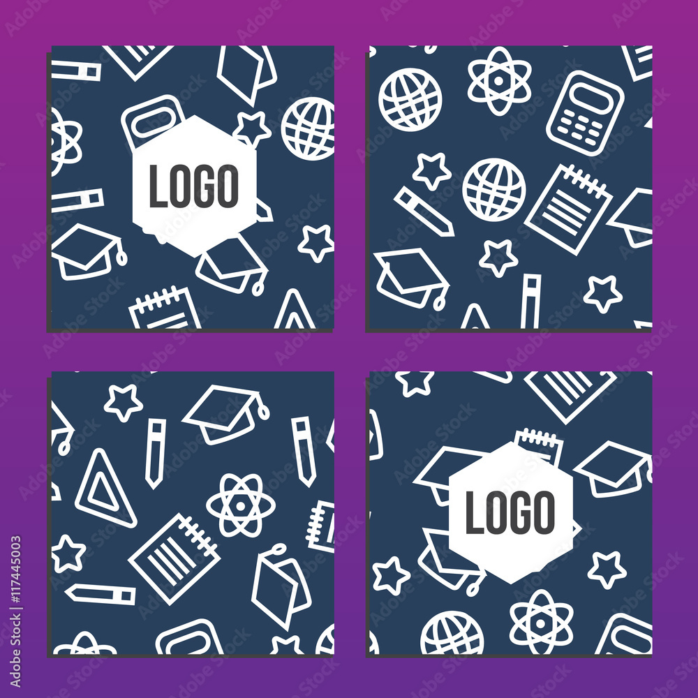 Placards or Posters with back to school pattern. Back to school Placards or Posters with back to school pattern. Back to school