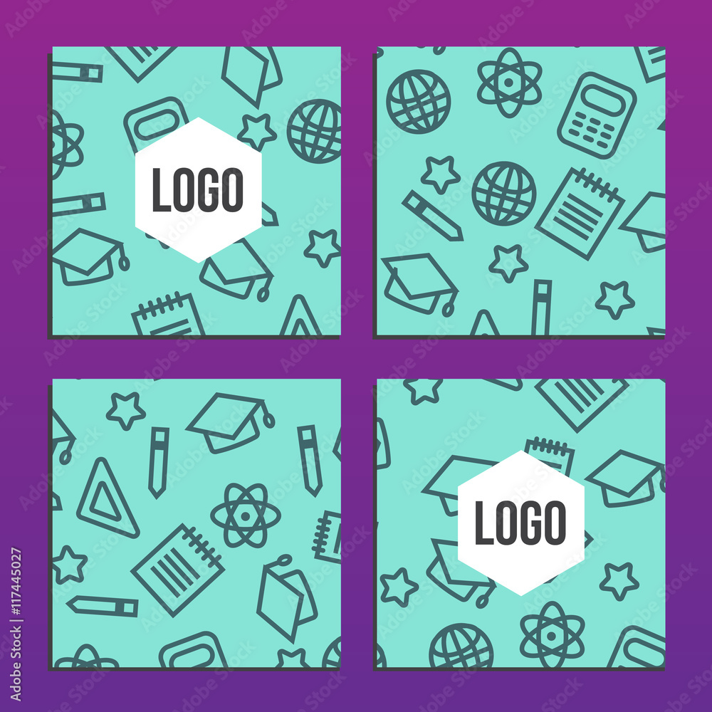 Placards or Posters with back to school pattern. Back to school Placards or Posters with back to school pattern. Back to school