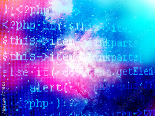 Information Cloud series. Abstract composition of connected abst