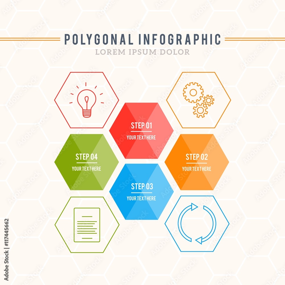 Polygonal infographic template Polygonal infographic template