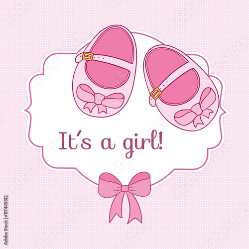 Girlish baby shower card