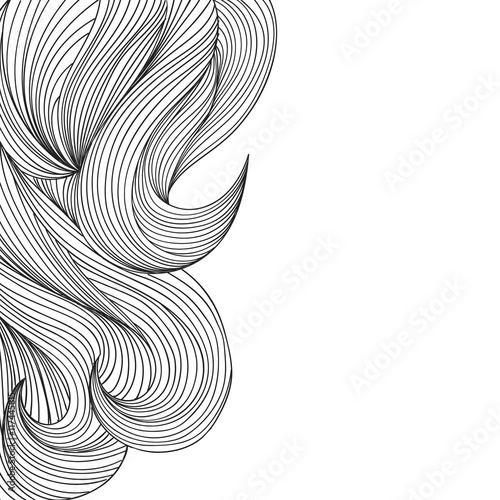 Sketchy wavy hair background