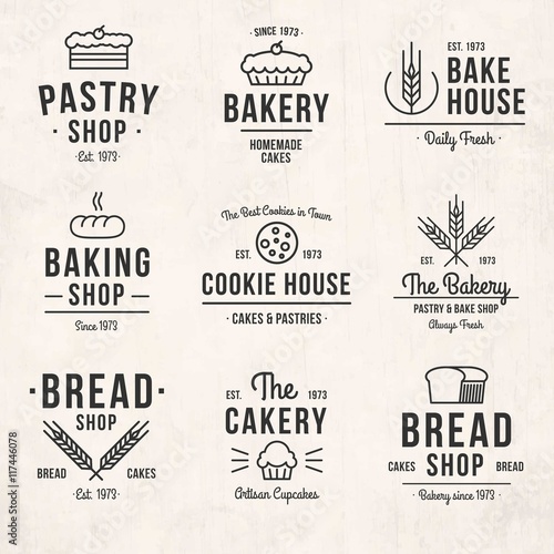 Retro bakery badges