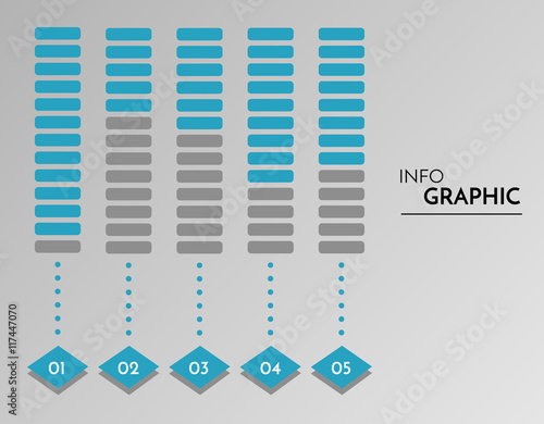 Five vector loading bars. Progress showing elements for optional artwork.