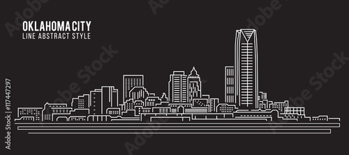 Cityscape Building Line art Vector Illustration design - Oklahoma city photo