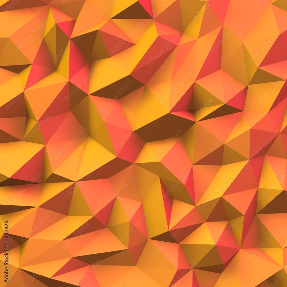 Obraz premium 3D illustration - Orange low poly texture