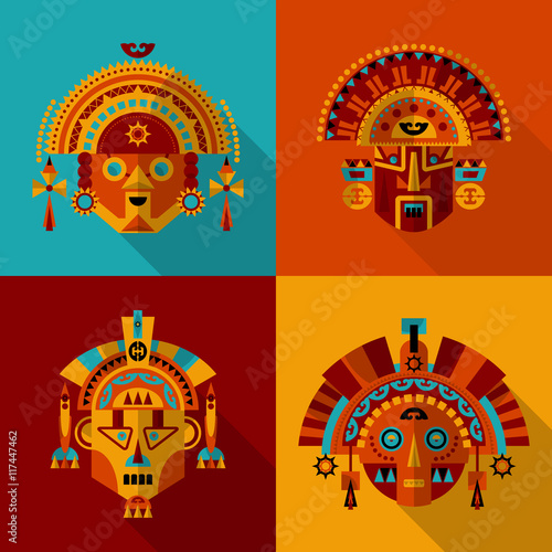 Inca masks.