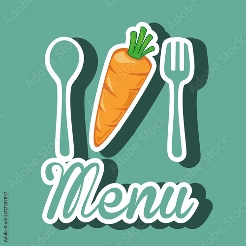 healthy vegetarian food label isolated icon design