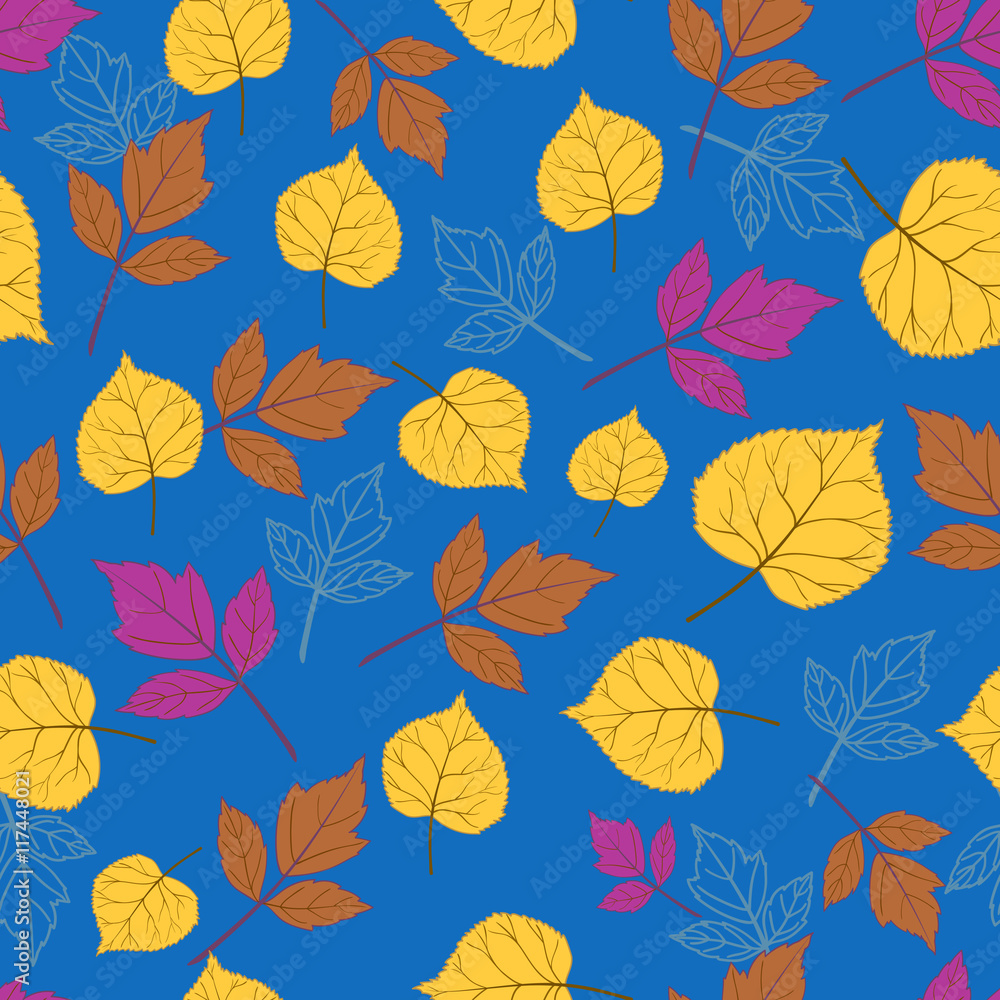 Autumn leaves on blue-01 Autumn leaves on blue-01