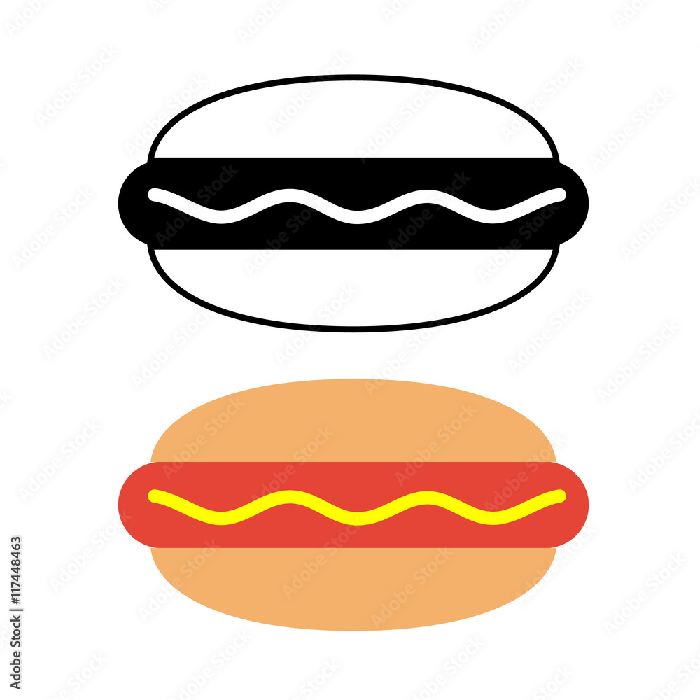 hot dog icon. flat style vector illustration hot dog icon. flat style vector illustration