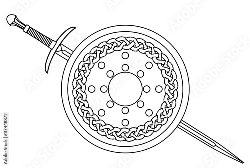 Claymore and Shield Outline