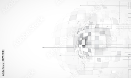 Digital square technology background. World innovation in science and business