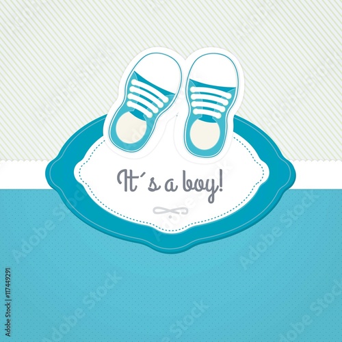 baby shower card with shoes