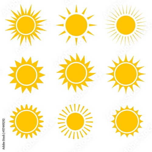 Variety of suns icons