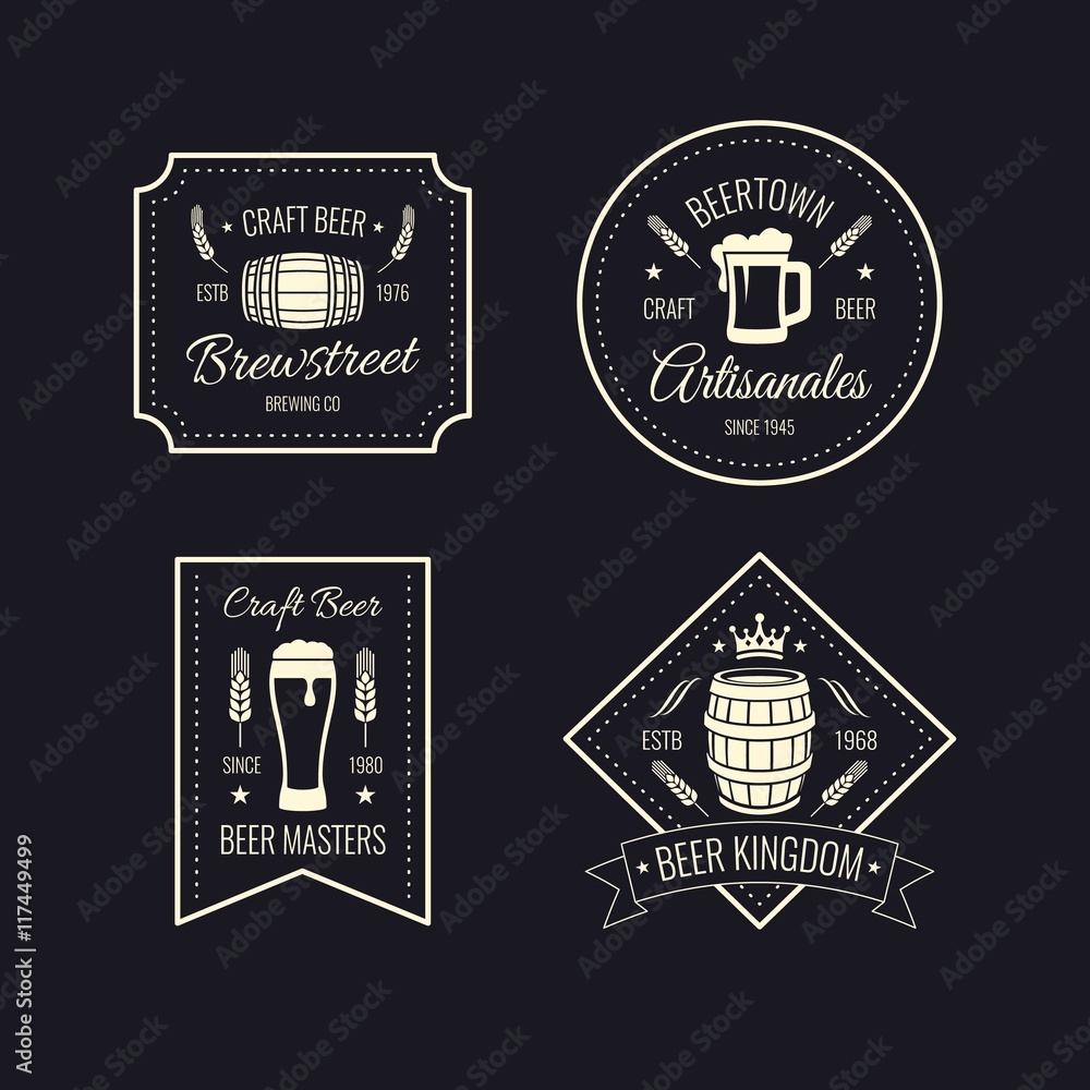 Obraz premium Retro beer badges