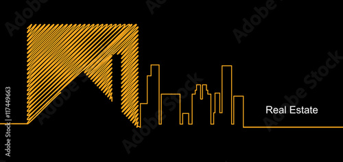 real estate city circuit mirror business background