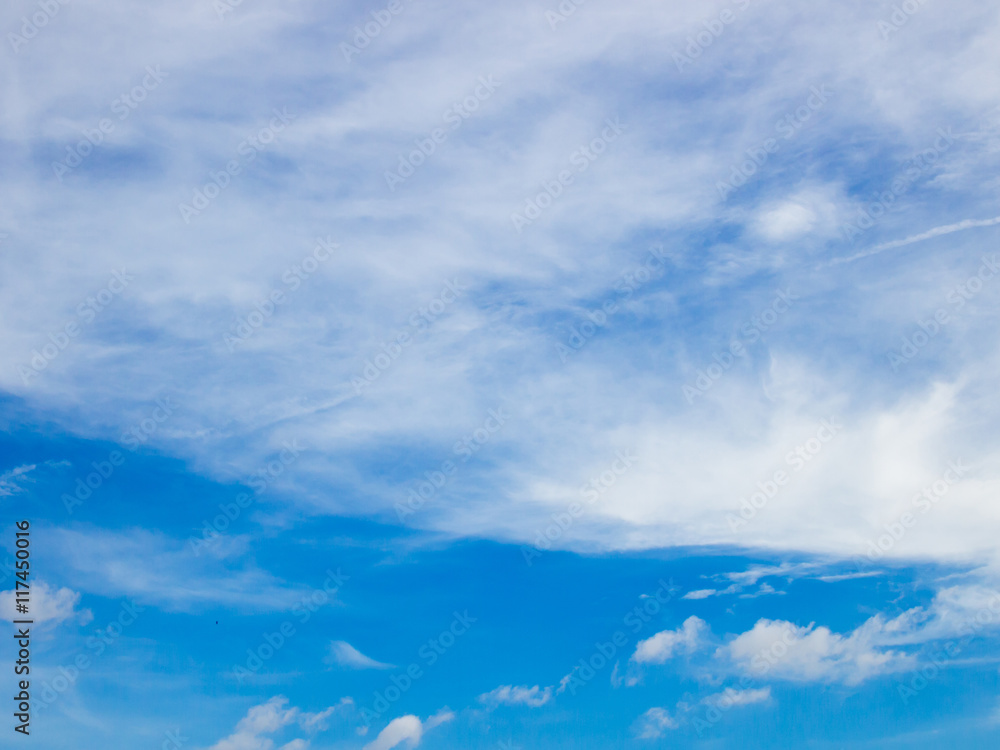 Clear blue sky with white cloud background Clear blue sky with white cloud background