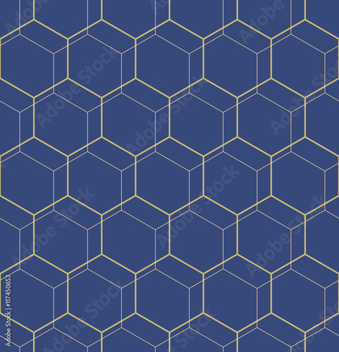 Fototapeta Naklejka Na Ścianę i Meble -  Seamless Abstract Vector Pattern With Hexagons