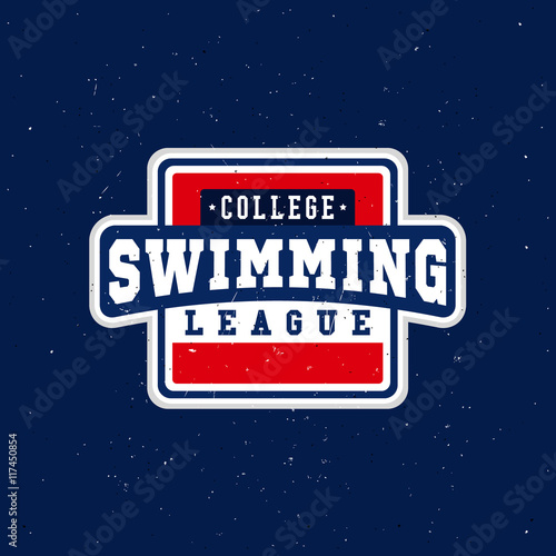 swimming logo, label, badge, elmblem, logotype, icon, sign, symbol, sticker, pictogram