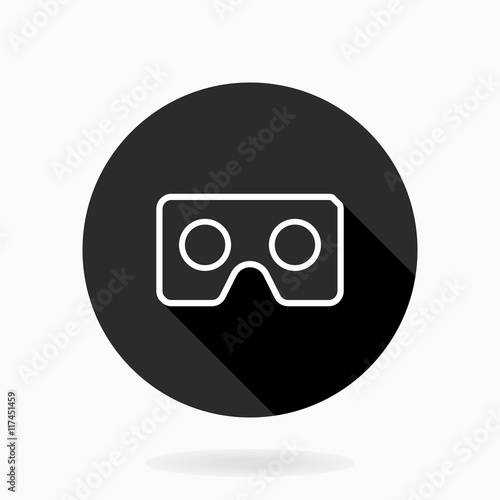 Fine Vector Flat Icon With VR Logo