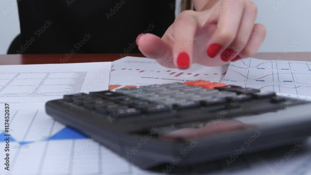 Business person does analysis financial data. Close up Business person does analysis financial data. Close up