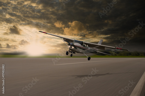 Kleinflugzeug beim Starten