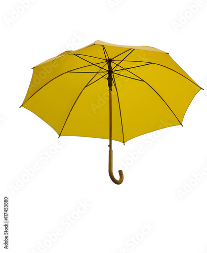 yellow Umbrella on white background. Isolated umbrella
