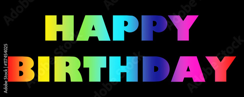 Word Happy Birthday colorful letters