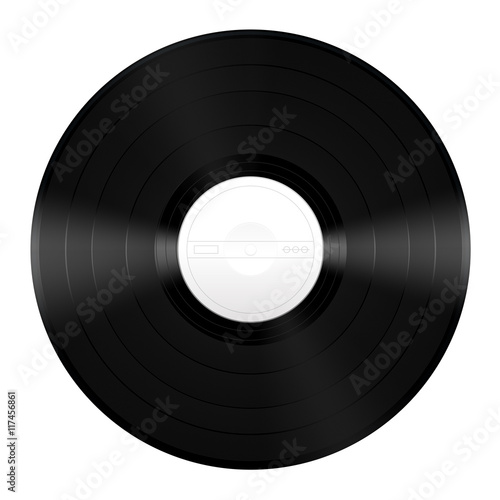 Vinyl music record with unlabeled white center.