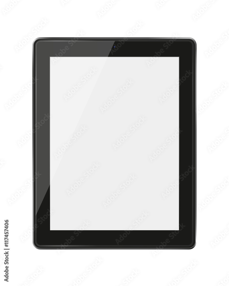 Realistic tablet pc computer with blank screen. Realistic tablet pc computer with blank screen.