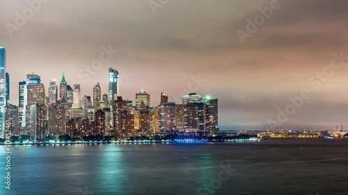 Wallpaper Mural Time-lapse of the lower Manhattan skyline and the Hudson river from Jersey City Torontodigital.ca