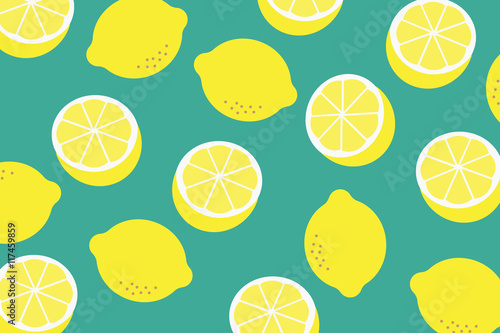 Background with a pattern of yellow lemons