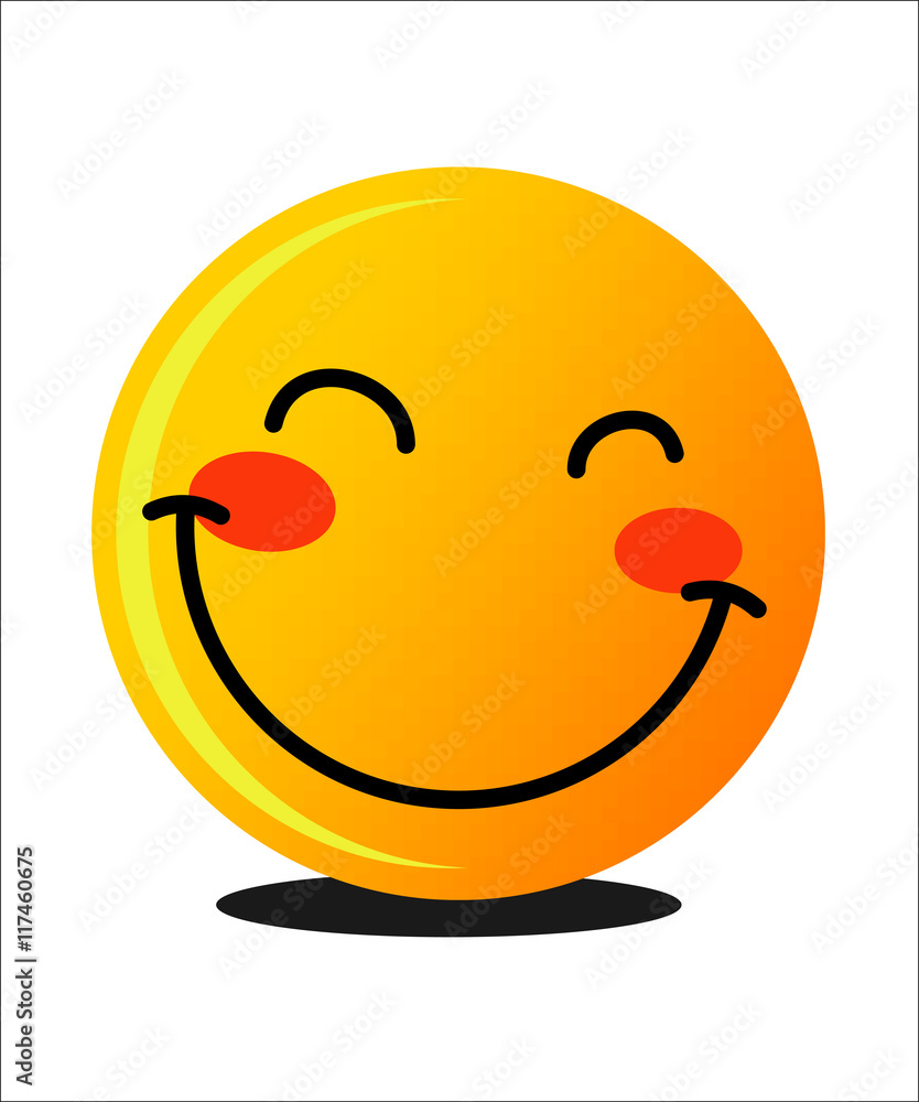 Smiling emoticon with smiling eyes and rosy cheeks Stock Vector Adobe Stock