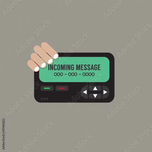 Pager The Old Wireless Telecommunication Technology Vector Illustration