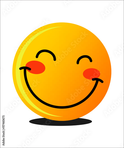 Smiling emoticon with smiling eyes and rosy cheeks
