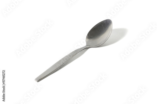 single simple normal spoon isolated on white background with clipping path