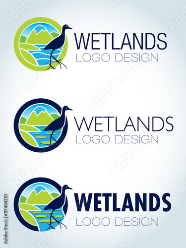 Circular logo design wetlands