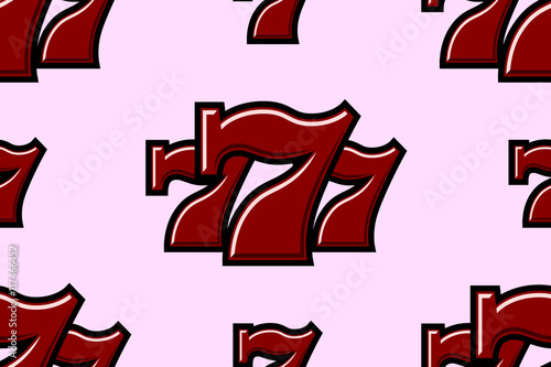 Triple Lucky Sevens seamless pattern background vector illustration