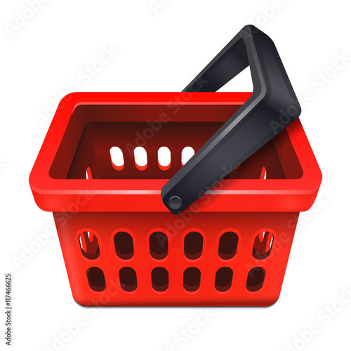 Red shopping basket icon 10eps