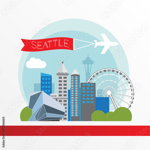 Seattle detailed silhouette.