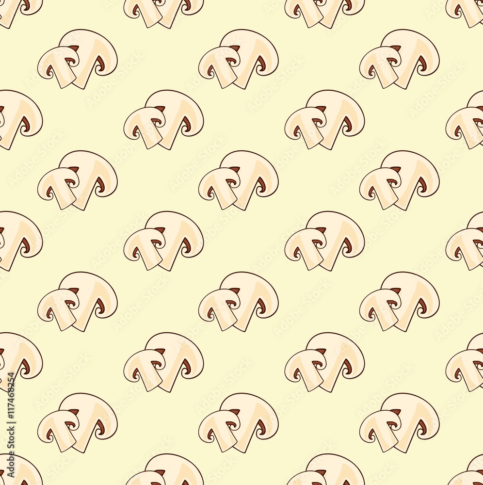 Seamless background with champignons. 