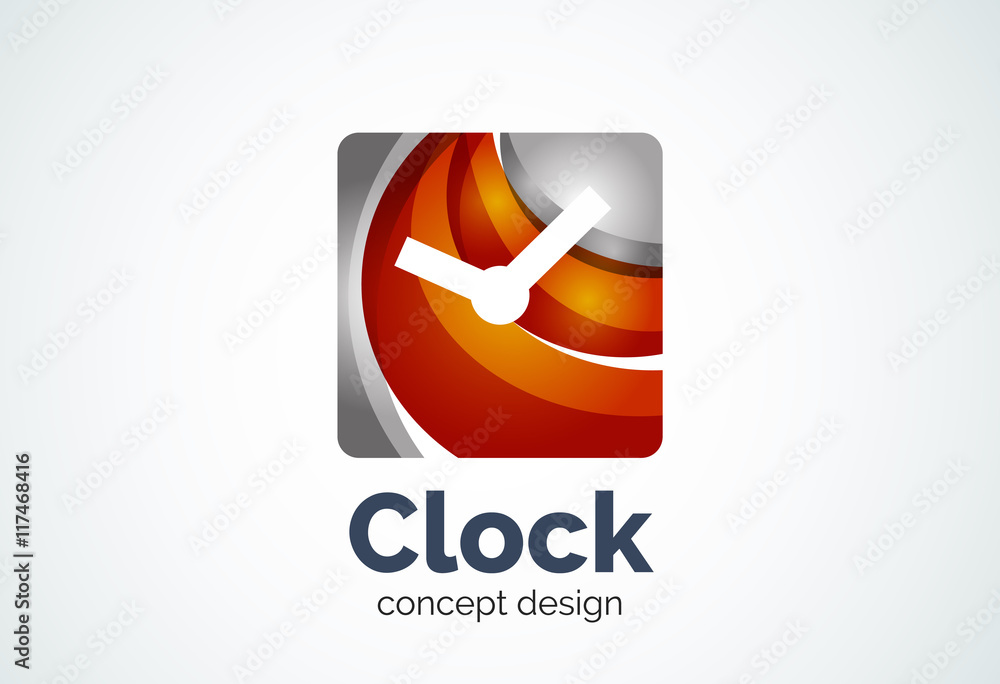 Clock logo template, time management business concept Clock logo template, time management business concept