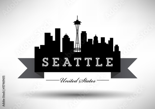 Vector Seattle Skyline Design