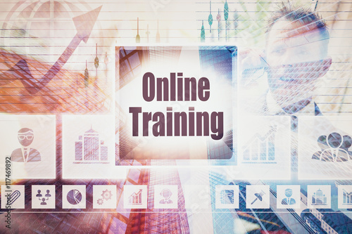 Business Online Training collage concept