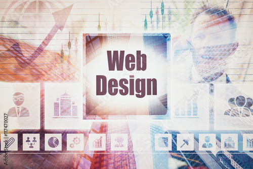 Business Web Design collage concept