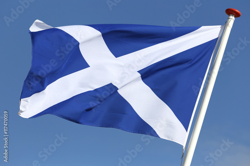 Bild auf Leinwand Scottish flag blowing in the wind