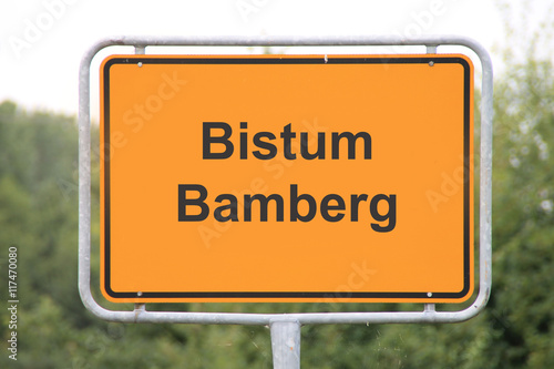 Ein Schild Bistum Bamberg