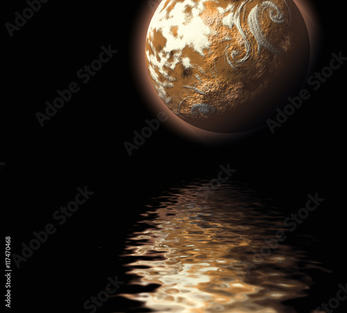 Fototapeta Naklejka Na Ścianę i Meble -   illustration planet water sea abstract background