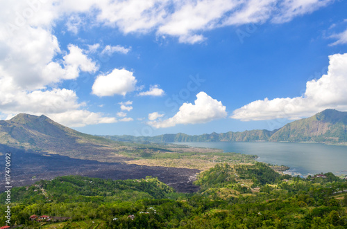 Scenic View of Kintamani Volcano and Lake Batur  © panithi33